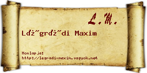 Légrádi Maxim névjegykártya